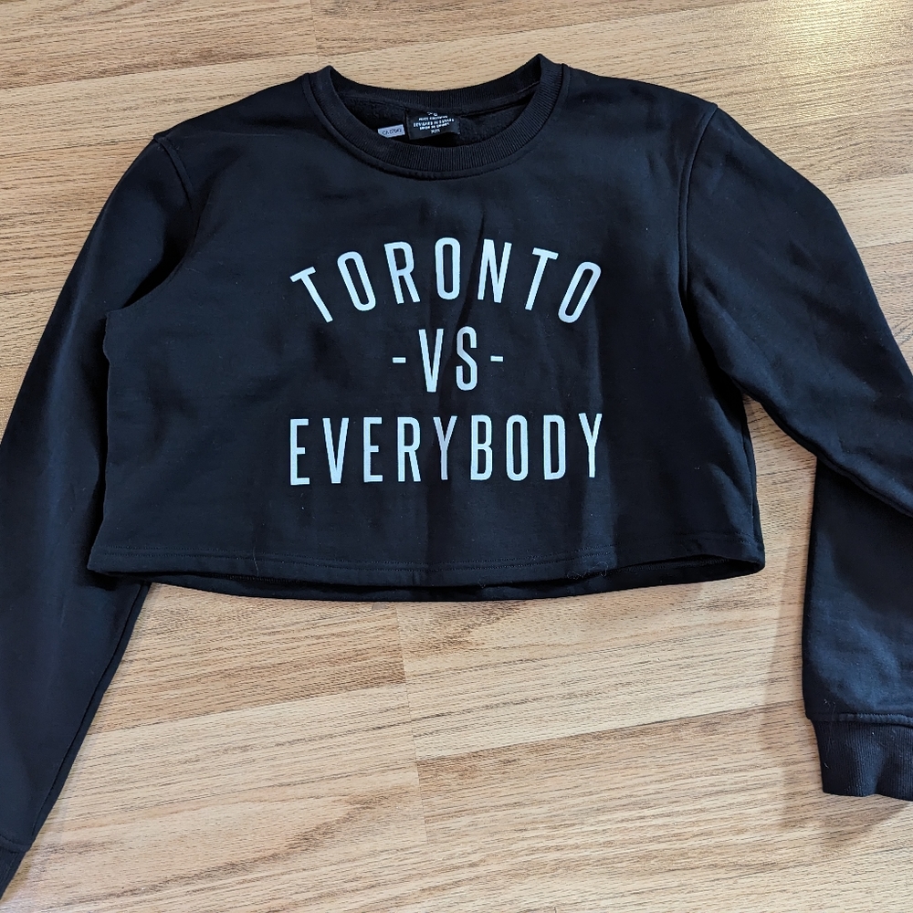 Peace collective Toronto vs everybody cropped sweatshirt size m